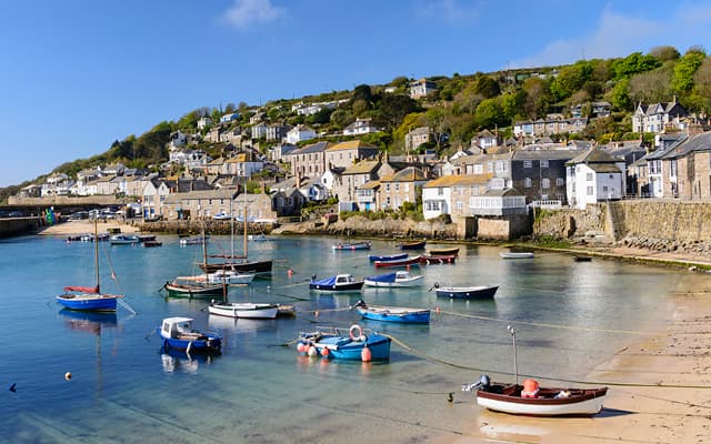 Boats on the shore south west England